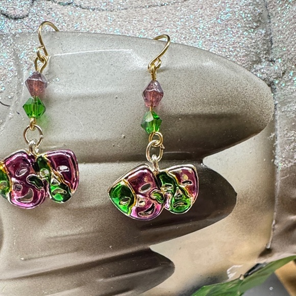 Mardi Gras Colorful Mask Earrings 2/$22 - Picture 4 of 7